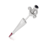 Black and White Diamond Long Sword with Ruby Drops Earstud by Maria Tash in 18K White Gold.