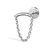 Single Chain Drape Threaded Stud Earring by Maria Tash in 14K White Gold