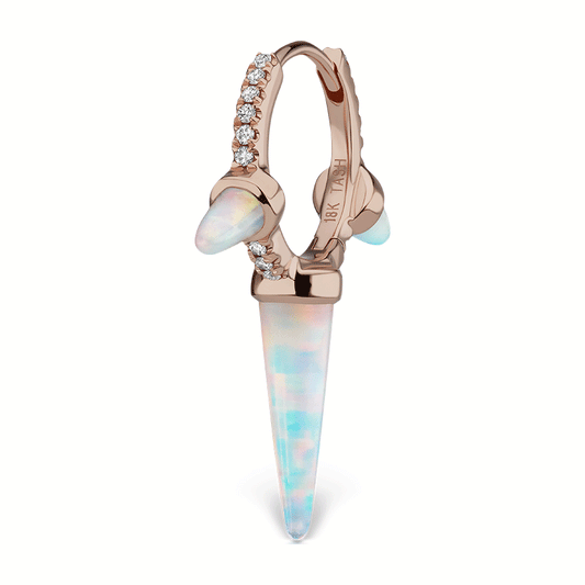 Triple Opal Diamond Spike Clicker Earring by Maria Tash in Rose Gold