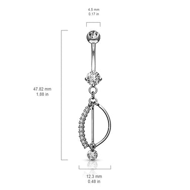 Marina Teardrop Belly Ring in 14K White Gold - Dangling Belly Ring. Navel Rings Australia.