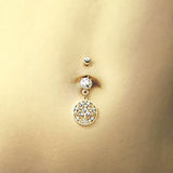 Family Tree of Life Belly Ring with Gold Plating - Dangling Belly Ring. Navel Rings Australia.