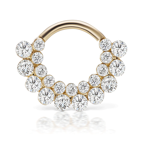 Invisible Diamond Apsara Clicker Earring by Maria Tash in Yellow Gold