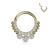 Crystal Hinged Segment Body Jewellery in 14K Yellow Gold