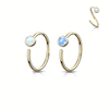 Opal Hoop Nose Ring in 14K Yellow Gold