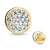 Internally Threaded Crystal Paved 14g Replacement Ball in 14k Yellow Gold