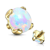 Internally Threaded Opal Prong Replacement Ball in 14k Yellow Gold