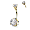 Diamanté Tiered Belly Ring in 14K Yellow Gold