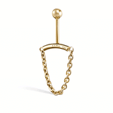 Single Chain Drape Threaded Stud Earring by Maria Tash in 14K Yellow Gold
