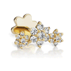 Three Flower Garland Diamond Stud Earring by Maria Tash in 18K Yellow Gold. Flat Stud.