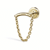 Single Chain Drape Threaded Stud Earring by Maria Tash in 14K Yellow Gold