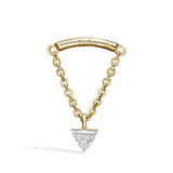 Invisible Set Triangle Diamond Drape Threaded Stud Earring by Maria Tash in 18K Yellow Gold