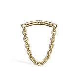 Single Chain Drape Threaded Stud Earring by Maria Tash in 14K Yellow Gold