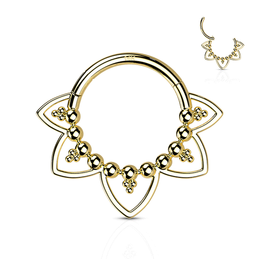 Mandala Filigree Septum Ring in 14K Yellow Gold