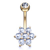 Deity Flower Belly Ring in 14K Gold