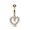 Heart of Gold Belly Ring  in 14K Yellow Gold
