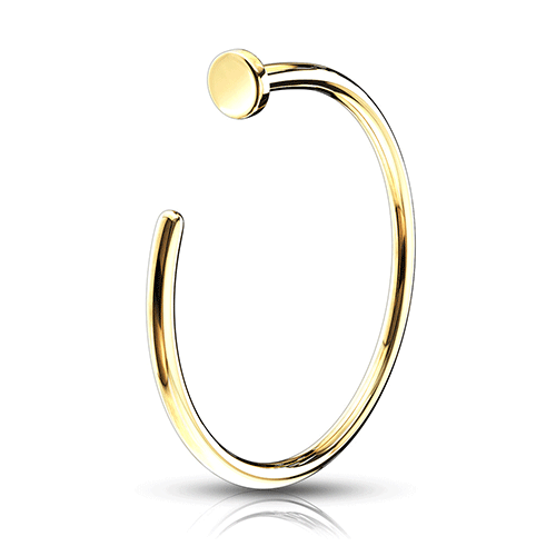 Hoop Nose Ring in 14K Yellow Gold