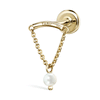 Pearl Drape Threaded Stud Earring by Maria Tash in 14K Yellow Gold