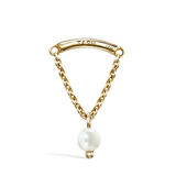 Pearl Drape Threaded Stud Earring by Maria Tash in 14K Yellow Gold