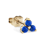 Lapis Trinity Stud Earring by Maria Tash in 14K Yellow Gold. Butterfly Back.