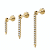 Diamond Eternity Bar Threaded Charm Earring by Maria Tash in 14K Yellow Gold.