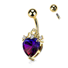 Monarchal Mistress Belly Bar with Gold Plating