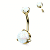 Opal Tiered Belly Ring in 14K Yellow Gold