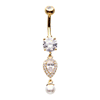 Aurelia Pearl Belly Ring with Yellow Gold Plating