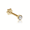 Natural Pearl Earring by Maria Tash in 14K Yellow Gold. Flat Stud.