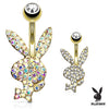 Official ©Playboy Motley Belly Rings with Gold Plating