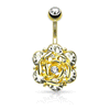 Primrose Navel Ring with Gold Plating