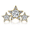 Diamond Three Star Garland Earstud by Maria Tash in 14K Yellow Gold. Butterfly Stud.
