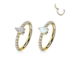 Opal and Crystal Teardrop Paved Earring in 14K Yellow Gold