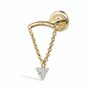 Invisible Set Triangle Diamond Drape Threaded Stud Earring by Maria Tash in 18K Yellow Gold