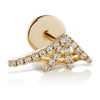 Diamond Web Earring by Maria Tash in 14K Yellow Gold. Flat Stud.