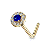 Royal Cut L-Shape Nose Ring in 14K Gold