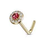 Royal Cut L-Shape Nose Ring in 14K Gold