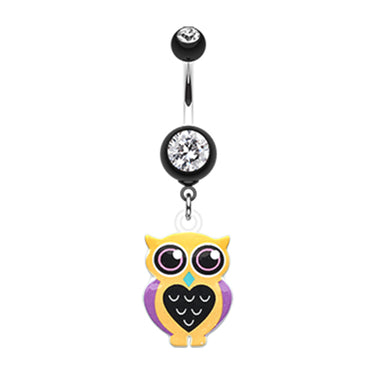 Mrs Know it Owl Belly Ring - Dangling Belly Ring. Navel Rings Australia.
