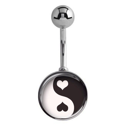 HUGE Yin and the Yang Navel Bars - Basic Curved Barbell. Navel Rings Australia.