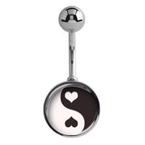 HUGE Yin and the Yang Navel Bars - Basic Curved Barbell. Navel Rings Australia.